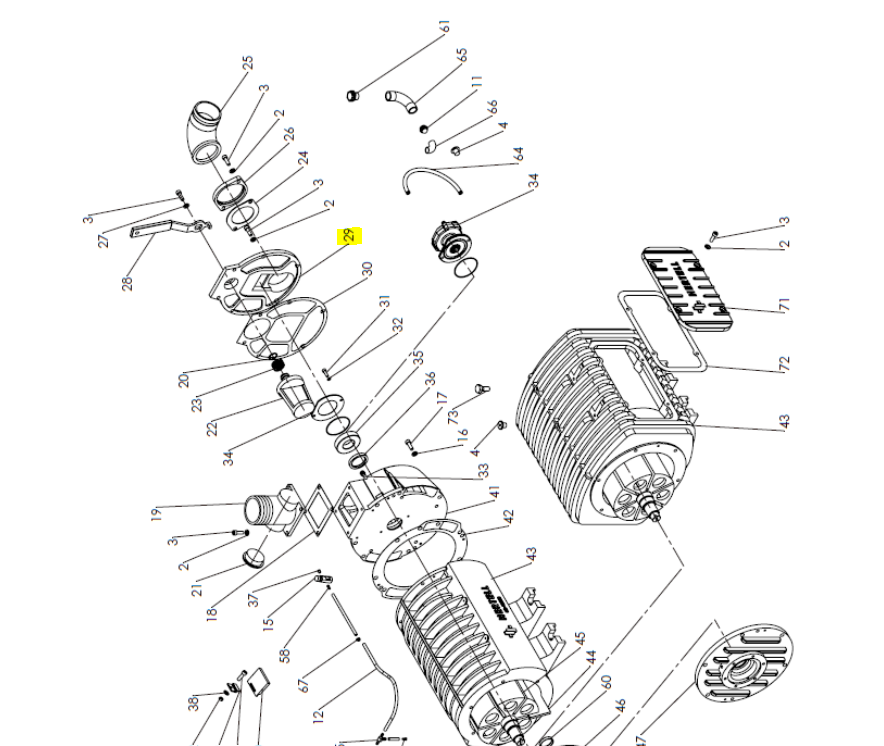 [HRT01KD140029] Tapa distribuidor depresor Hertell KD-14000 (n.29)