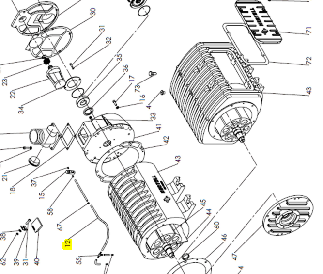 [HRT01KD030012] Tubo engrase completo depresor Hertell KD-3000 (N.12)