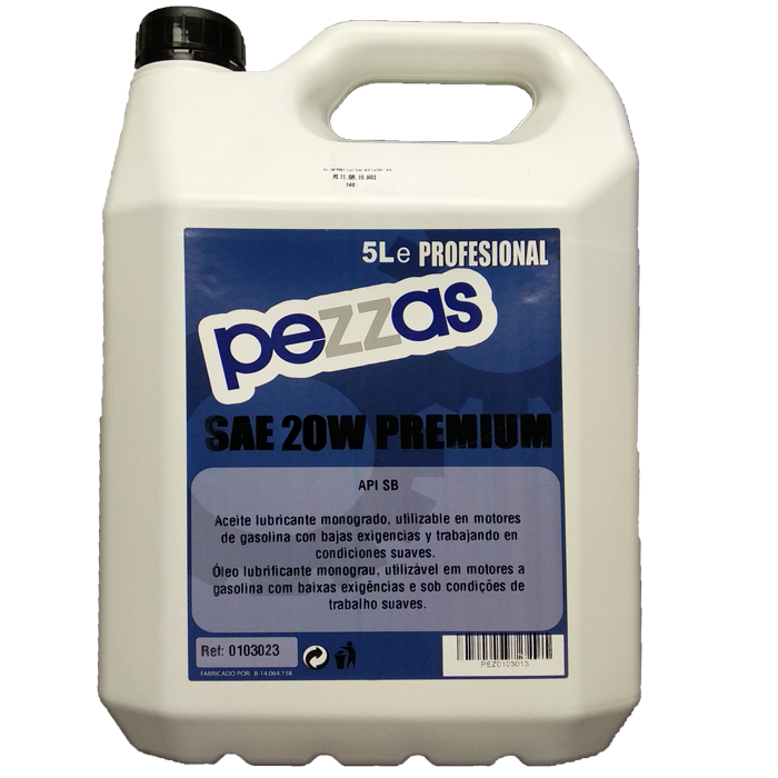 [PEZ0103023] ACEITE SAE 20W PREMIUM 5L. PEZZAS